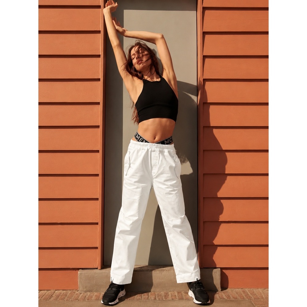 Free People Movement Double or Nothing White Pants Elastic Waist Small